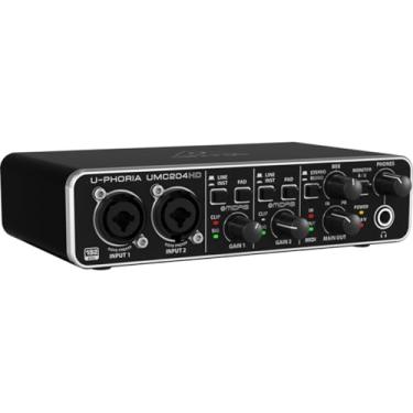 Imagem de Behringer U-Phoria UMC204HD Audiophile 2x4 USB áudio/interface MIDI com pré-amplificadores de microfone MIDAS, resolução de 24 bits/192 kHz
