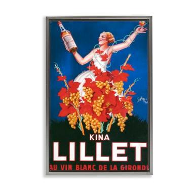 Imagem de Stupell Industries Arte de parede vintage Kina Lillet Wine Gray Framed Floater Canvas por Marcus Jules, 21 x 31