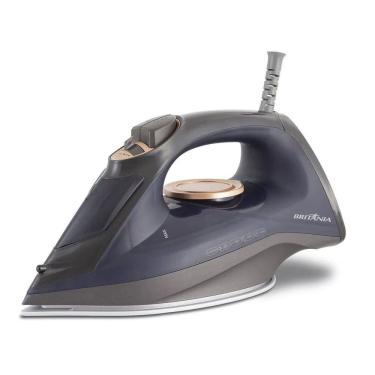 Imagem de Ferro a Vapor Elétrico Britânia Blue Lux 2000W Base Cerâmica Azul 220V com Jato D’água