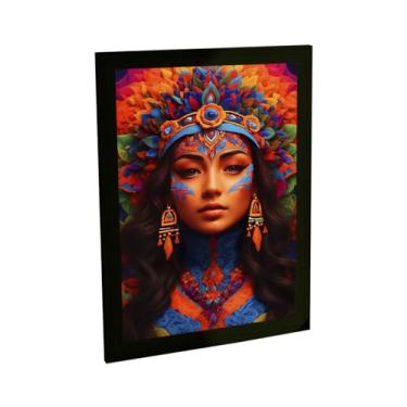 Imagem de Quadro Decorativo Índia Maia Inca Cocar Ilustração Colorida Decoração Poster Quarto Sala
