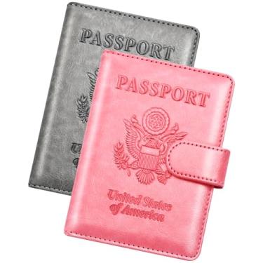 Imagem de Herain Suporte de passaporte, capa de passaporte, carteira de passaporte, para homens e mulheres, capa de passaporte, protetor de livro de passaporte, combo de porta-cartão de passaporte e vacina