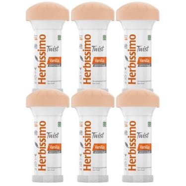 Imagem de Kit 6 Desodorante Twist Creme Vanilla Herbíssimo 45G - Dana - Dana Cos