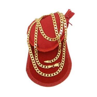 Imagem de Corrente Masculina 70cm 5mm Largura Folheado Ouro 18k CR512 - WNBIJOUT