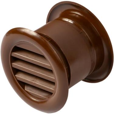 Imagem de Vent Systems Registro de ar de porta marrom de 3,8 cm - Louvers de porta de dois lados - Mini círculo - grade de ventilação - grades de ventilação interna - banheiro, armário, garagem através da tampa