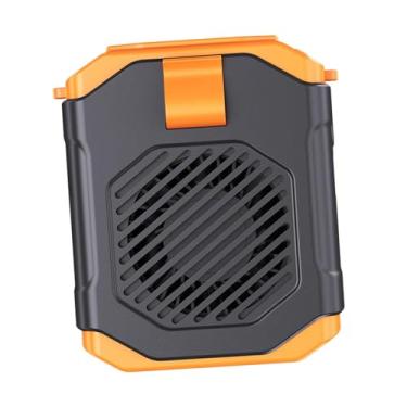 Imagem de Fenteer Ventilador portátil com clipe de cintura, ventilador de resfriamento de baixo ruído, resistente e recarregável para fazenda, acampamento, ciclismo, Laranja