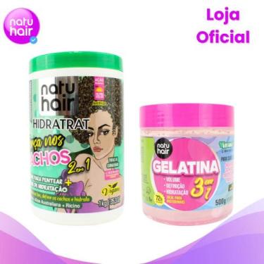 Imagem de Kit Creme para Pentear 2 em 1  Força nos Cachos + Gelatina 3 em 1 500g
