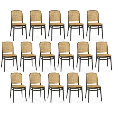 Imagem de Kit 16 Cadeiras de Jantar Roma para Sala e Cozinha - Preto - Magazine 