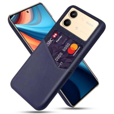 Imagem de Capa para Xiaomi Redmi Note 13R PRO,Tela e tampa de couro PU,Antideslizante,360°cobertura completa à prova de choque com 1 slot de cartão atrás,Prevenção de queda-Blue