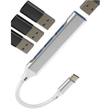 Imagem de Adaptador USB C para USB (4 em 1) para iPhone 16 15 Pro para Apple OTG 3.0 Dongle MacBook Laptop Multiport Thunderbolt Extension Docking Station para iPad, PC, Conversor, Acessórios de jogos
