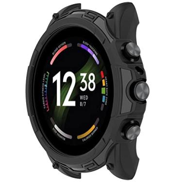 Imagem de Capa compatível com Fossil Gen 6 de 44 mm, capa protetora de TPU macio antiqueda, à prova de choque, acessórios para smartwatch (preto)