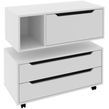 Imagem de Kit Balcão e Gabinete de Banheiro Karina - Tecnomobili, Branco