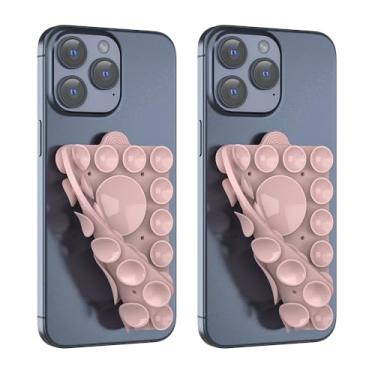 Imagem de CMZZ Suporte de telefone com sucção de silicone, acessório de telefone adesivo de silicone para iPhone e Android, suporte de telefone de chuveiro espelho mãos-livres, vídeos e selfies TikTok (pacote