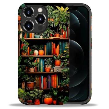 Imagem de DAIZAG Capa compatível com iPhone 12 Pro Max, Jungle Bookshelf 2 em 1, resistente, à prova de choque, resistente, PC rígido + capa protetora de silicone macio