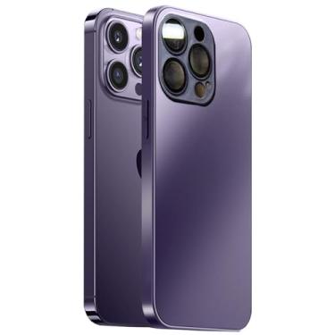 Imagem de Capa case vidro temperado NanoGlass compativel com Iphone 15 /Pro/Max,iphone 14 /Pro/Max,iphone 13 /Pro/Max suporta Mag-safe (Roxo, Iphone 13 Pro (6.1 polegadas três câmeras))