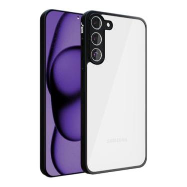 Imagem de Capa para Samsung Galaxy A25 5G – Traseira Transparente, Fina e Resistente, com Camera Frame e Bordas Reforçadas Anti-Impacto - Diffy (Preto, Galaxy A25 5G)