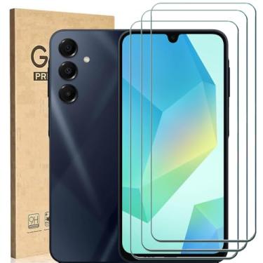 Imagem de Ranyi [Pacote com 3] Protetor de tela compatível com Bark Phone A16 / Pinwheel Plus 5 / Troomi Kids Phone Galaxy A16 (modelo 2025), dureza 9H, antiarranhões, sem bolhas, película protetora de tela de