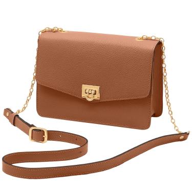 Imagem de Mariart Margarida Bolsa Transversal Feminina de Couro Bovino Legítimo (Camel)