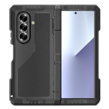 Imagem de POYUFRG Capa de liga de alumínio para Samsung Galaxy Z Fold 7, capa de metal com proteção de tela com dobradiça de lente com tudo incluído, preta, Z Fold 7