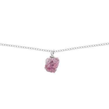 Imagem de Tornozeleira pingente pedra natural Turmalina Rosa