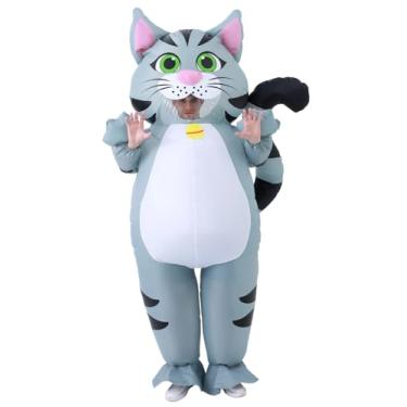 Imagem de JASHKE Fantasia inflável de gato adulto fantasia de Halloween inflável para adultos