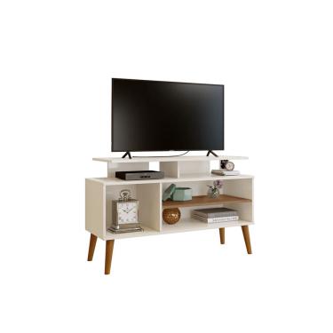 Imagem de Rack Lyon 1.1 Off White/Canela - Carmolar Móveis