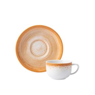 Imagem de Xicara Café Com Pires 80ml Porcelana Schmidt - Dec. Esfera Mostarda 24