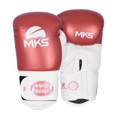 Imagem de Luva de Boxe MKS Energy CBBOXE, Vermelho metálico, 16oz