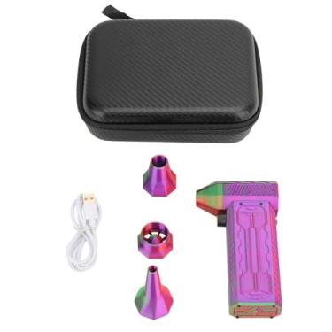 Imagem de Poderoso ventilador turbo mini -escova 110000rpm de alta velocidade 3 velocidades ajustáveis Turbina portátil soprador de ar para limpeza de computadores Laptops Câmeras de (Preto vermelho)