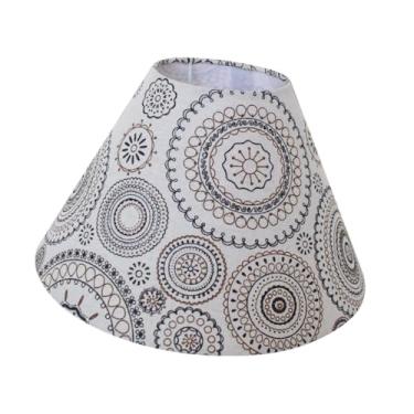 Imagem de IEUDNS Abajur de tambor de linho Abajur impresso de pano de barril para luminárias de chão, Mandala