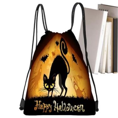 Imagem de Mochila De Cordão, Saco de Doces ou Travessuras, Mochila De Cordão Para Halloween 33x43 Cm Saco De Doçura Ou Travessura Bolsa Para Guloseimas Festas