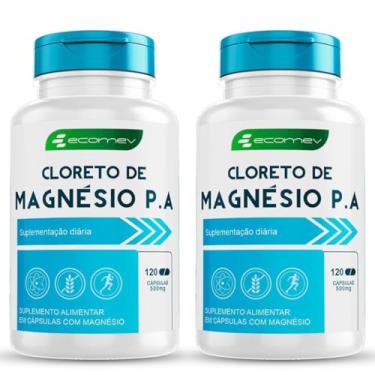 Imagem de Cloreto de Magnesio P.A 500Mg 120 Cápsulas - Ecomev (Kit 2)