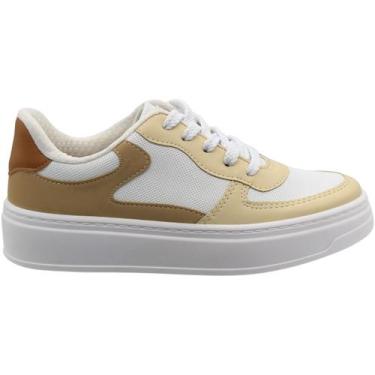 Imagem de Tênis Plataforma Casual Beira Rio Texturizado Feminino, Branco, 37