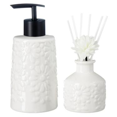 Imagem de Kit Lavabo Banheiro Difusor Aromatizador Saboneteira Líquida