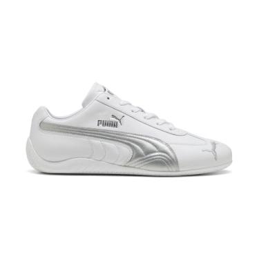 Imagem de PUMA Tênis masculino de couro Speedcat Shield, Branco/prata e branco, 39