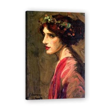 Imagem de Retrato de uma senhora John Lavery Irish Realist Portrait & War Scenes Impressão em tela – Arte de parede vintage para casa emoldurada 39,98 x 59,9 cm