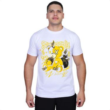 Imagem de Camisa Personalizada Estampada Urso Amarelo Casual Confortável E Macia