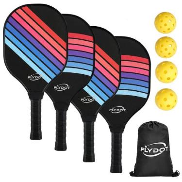 Imagem de Conjunto de pás Pickleball Flydot com 4 bolas e bolsa de transporte pr