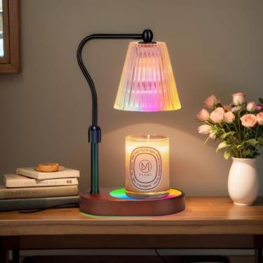 Imagem de Lâmpada de aquecimento de velas Engpure com 7 cores de LED e temporiza