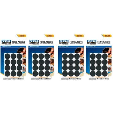 Imagem de Kit 96 Feltro Protetor Adesivo Pé Sofá Cadeira Mesa Tekbond