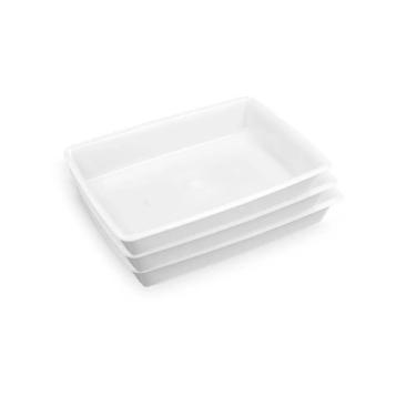 Imagem de Kit 3 Bandejas Plásticas 17l Plasvale Branco