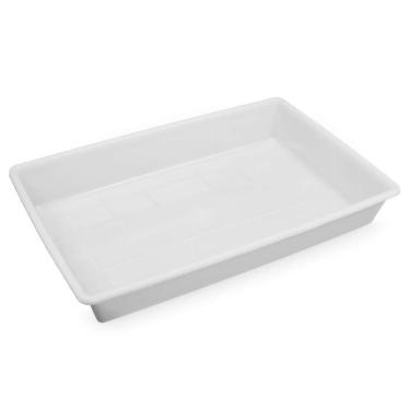 Imagem de Bandeja De Plastico Retangular Branca 2,2l Plasvale - 30x20x6cm (cxlxa) Branco