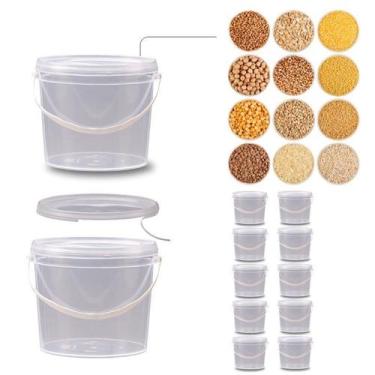 Imagem de Balde Para Achocolatado Tampa Transparente - Kit 10 Pçs - Nastripack
