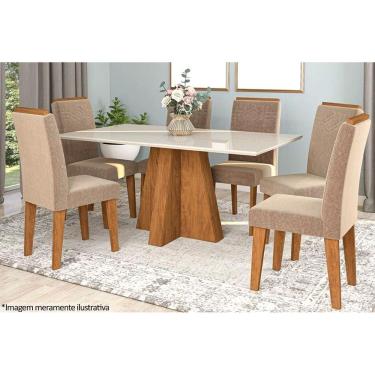 Imagem de Mesa Sala Patricia Canto Reto 160+6 Cadeiras Taís Sav/OW/Pluma-Cimol