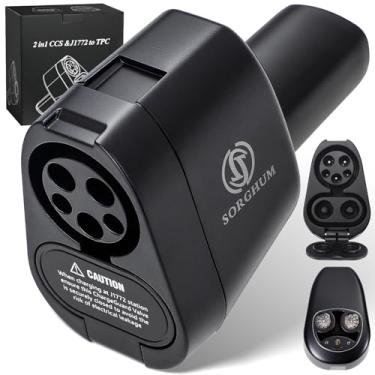 Imagem de SORGHUM Adaptador 2 em 1 CCS e J1772 para Tesla - Adaptador CCS para NACS compatível com Tesla Model Y/3/S/X/Cybertruck Max 250KW DC Superfast Charging for Electrify America/ChargePoint/EVgo/Blink