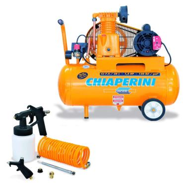 Imagem de Compressor de ar 5,2 pés 28 litros 1,5 hp com kit monofásico - CJ7.4 28L - Chiaperini (110V/220V)