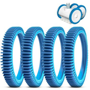 Imagem de AR-PRO Pacote com 4 pneus traseiros de substituição para limpador de piscina – Compatível com modelos Hayward Poolvergnuegen de 4 rodas, substitui o número de peça 896584000-082 – Pneus traseiros para
