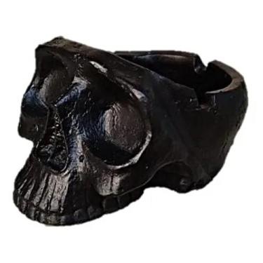 Imagem de Cinzeiro de Resina Pequeno modelo Cranio - Caveira Black - Decore Casa