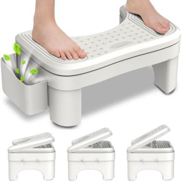 Imagem de Banqueta sanitária Vatex ajustável em altura com caixa de armazenament