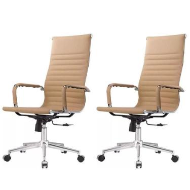 Imagem de Kit 2 Cadeiras Giratória Alta Office Manhattan Esteirinha Fratini Reve
