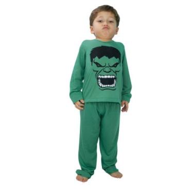 Imagem de Conjunto Pijama Longo Infantil Outono Inverno Super Herói Desenho - Na